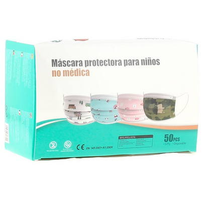 Outras Marcas Máscaras Higiénicas infantil 4-12 Anos Verde Camuflaje 50 Máscaras